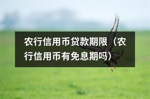 农行信用币贷款期限（农行信用币有免息期吗）