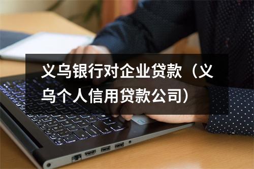 义乌银行对企业贷款（义乌个人信用贷款公司）