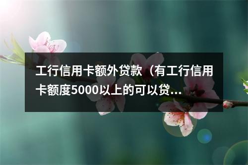 工行信用卡额外贷款(有工行信用卡额度5000以上的可以贷款)