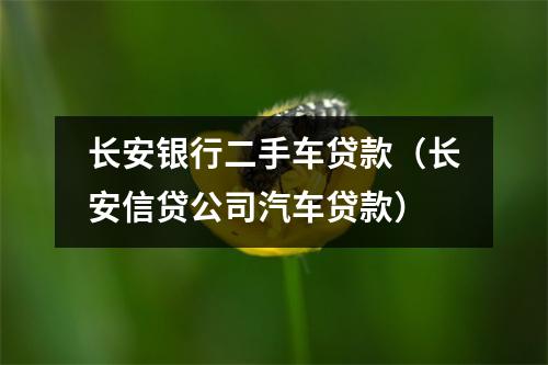 长安银行二手车贷款(长安信贷公司汽车贷款)