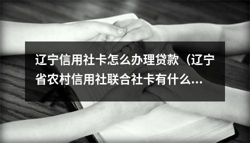 辽宁信用社卡怎么办理贷款（辽宁省农村信用社联合社卡有什么用）