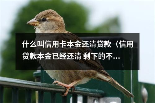 什么叫信用卡本金还清贷款（信用贷款本金已经还清 剩下的不还可以吗）