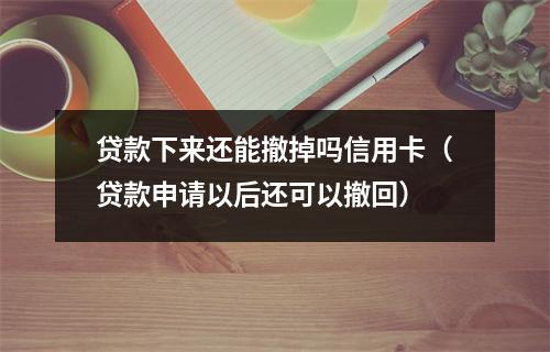 贷款下来还能撤掉吗信用卡（贷款申请以后还可以撤回）
