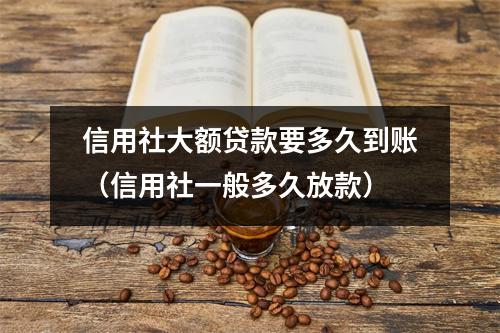 信用社大额贷款要多久到账（信用社一般多久放款）