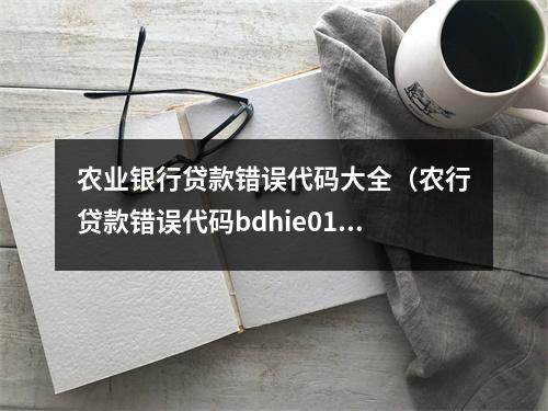 农业银行贷款错误代码大全（农行贷款错误代码bdhie0109）
