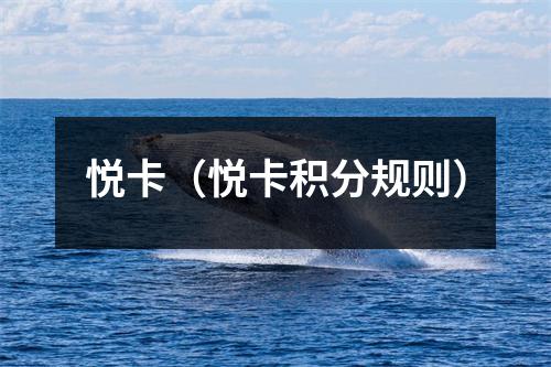 悦卡（悦卡积分规则）