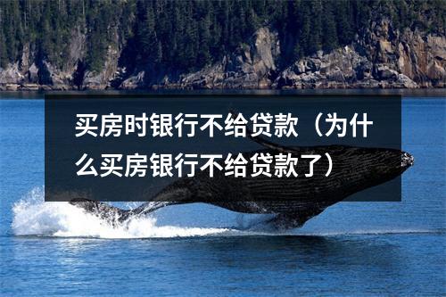 买房时银行不给贷款(为什么买房银行不给贷款了)