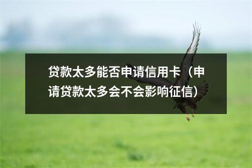 贷款太多能否申请信用卡（申请贷款太多会不会影响征信）