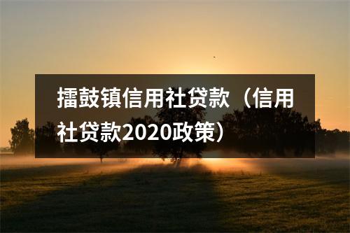 擂鼓镇信用社贷款（信用社贷款2020政策）