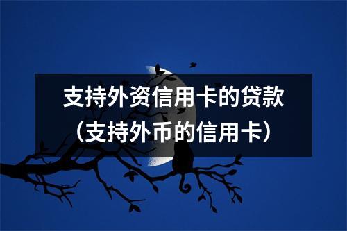 支持外资信用卡的贷款（支持外币的信用卡）