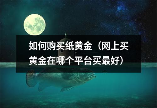 如何购买纸黄金（网上买黄金在哪个平台买最好）