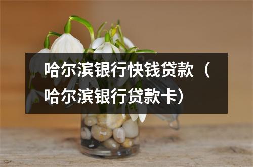 哈尔滨银行快钱贷款（哈尔滨银行贷款卡）