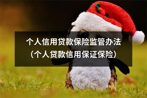 个人信用贷款保险监管办法（个人贷款信用保证保险）