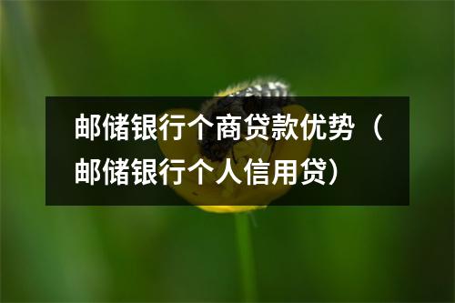 邮储银行个商贷款优势（邮储银行个人信用贷）