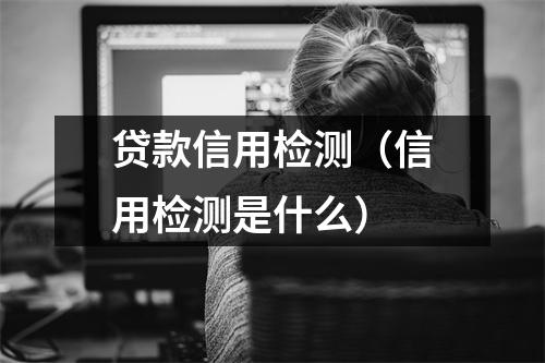 贷款信用检测（信用检测是什么）