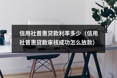 信用社普惠贷款利率多少（信用社普惠贷款审核成功怎么放款）