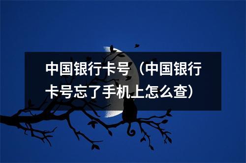 中国银行卡号（中国银行卡号忘了手机上怎么查）
