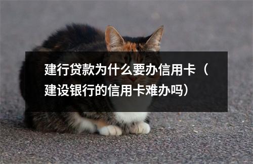 建行贷款为什么要办信用卡（建设银行的信用卡难办吗）