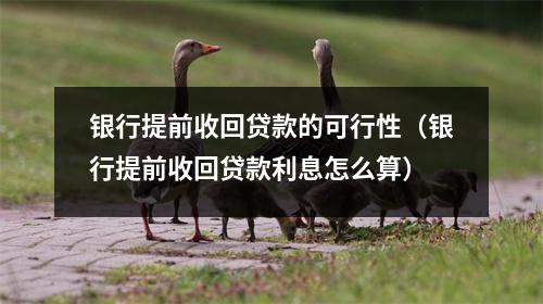 银行提前收回贷款的可行性（银行提前收回贷款利息怎么算）