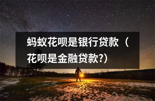 蚂蚁花呗是银行贷款（花呗是金融贷款?）