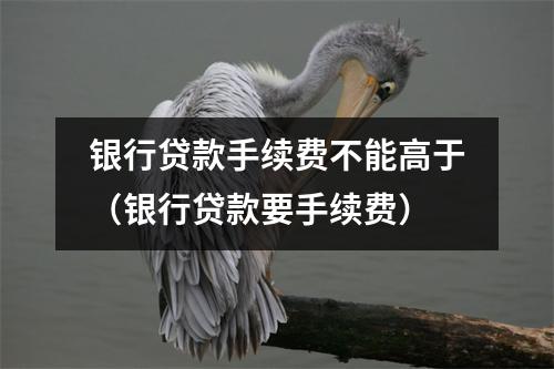 银行贷款手续费不能高于（银行贷款要手续费）
