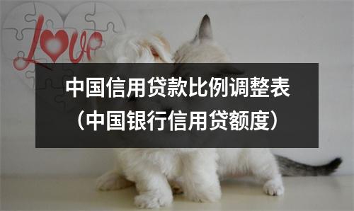 中国信用贷款比例调整表（中国银行信用贷额度）