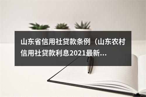 山东省信用社贷款条例（山东农村信用社贷款利息2021最新利率表）