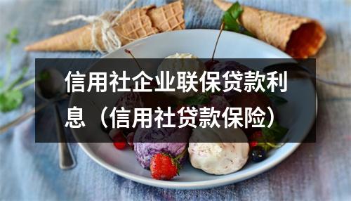 信用社企业联保贷款利息（信用社贷款保险）