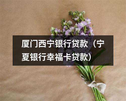 厦门西宁银行贷款（宁夏银行幸福卡贷款）