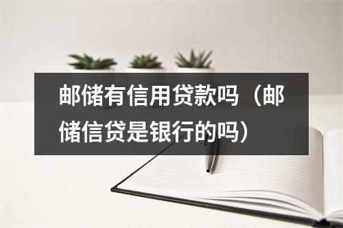 邮储有信用贷款吗（邮储信贷是银行的吗）