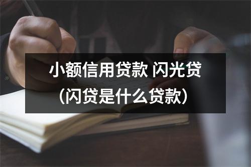 小额信用贷款 闪光贷（闪贷是什么贷款）