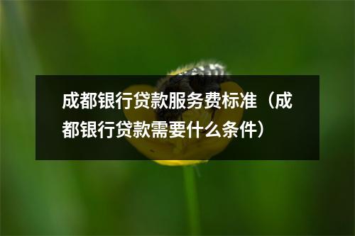 成都银行贷款服务费标准（成都银行贷款需要什么条件）