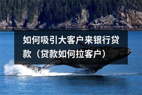 如何吸引大客户来银行贷款（贷款如何拉客户）