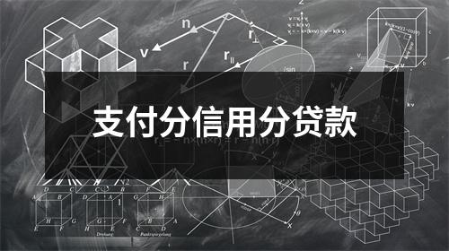 支付分信用分贷款