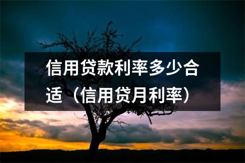 信用贷款利率多少合适（信用贷月利率）
