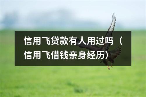 信用飞贷款有人用过吗（信用飞借钱亲身经历）