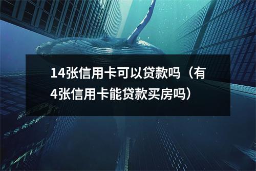 14张信用卡可以贷款吗（有4张信用卡能贷款买房吗）