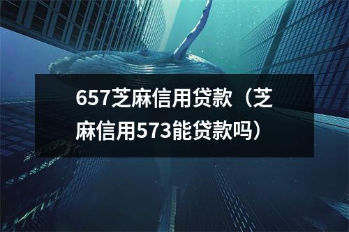 657芝麻信用贷款（芝麻信用573能贷款吗）