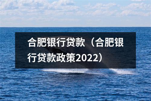 合肥银行贷款（合肥银行贷款政策2022）
