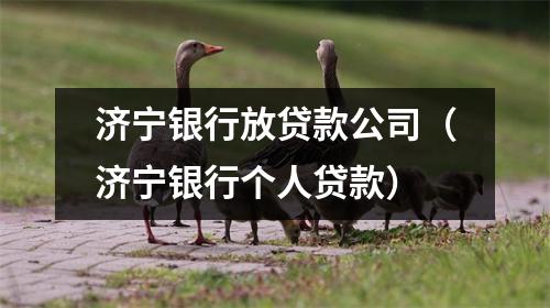 济宁银行放贷款公司（济宁银行个人贷款）