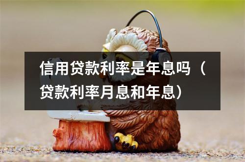 信用贷款利率是年息吗（贷款利率月息和年息）