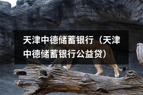 天津中德储蓄银行（天津中德储蓄银行公益贷）