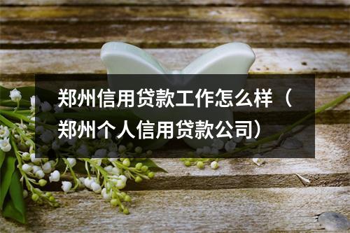 郑州信用贷款工作怎么样（郑州个人信用贷款公司）