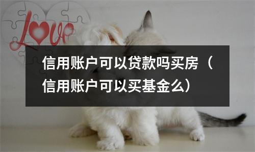 信用账户可以贷款吗买房（信用账户可以买基金么）