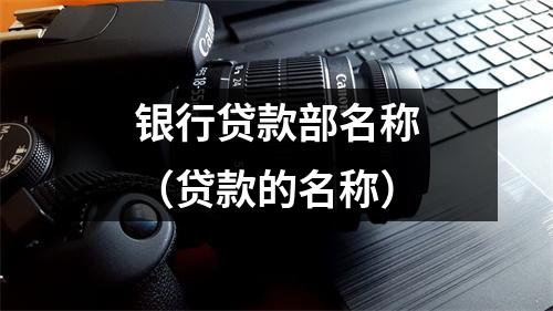 银行贷款部名称（贷款的名称）