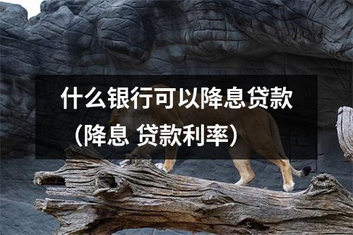 什么银行可以降息贷款（降息 贷款利率）