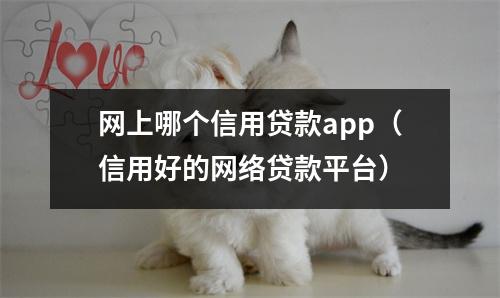 网上哪个信用贷款app（信用好的网络贷款平台）