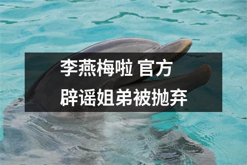 李燕梅啦 官方辟谣姐弟被抛弃