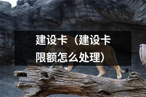建设卡(建设卡限额怎么处理)