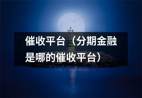 催收平台（分期金融是哪的催收平台）